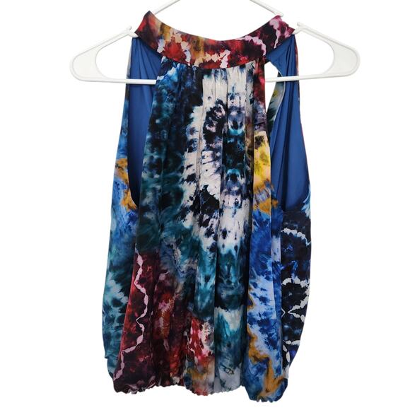 Alice + Olivia Silk Halter Top XS Tie Dye‎ Designer Party Resortwear Cocktail - Picture 1 of 8